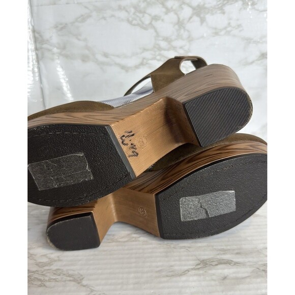 Pierre Dumas Shoes Womens Size 8.5 Brown Mary Jane Block Heel Faux Wood platform - Picture 9 of 10